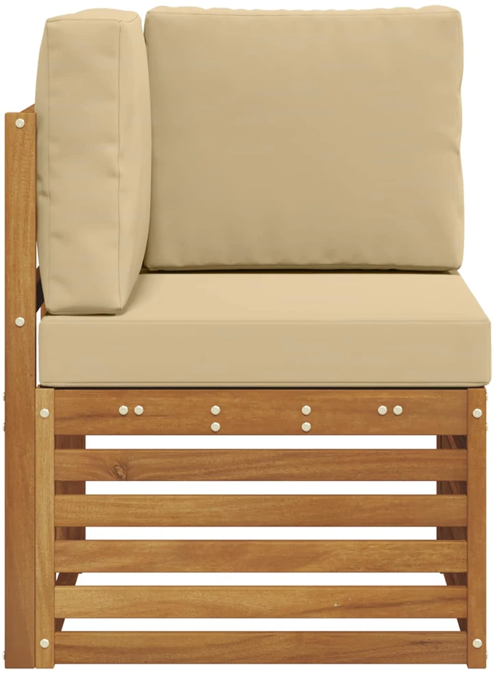 Lauko kampinė sofa Kietos akacijos mediena Natūrali