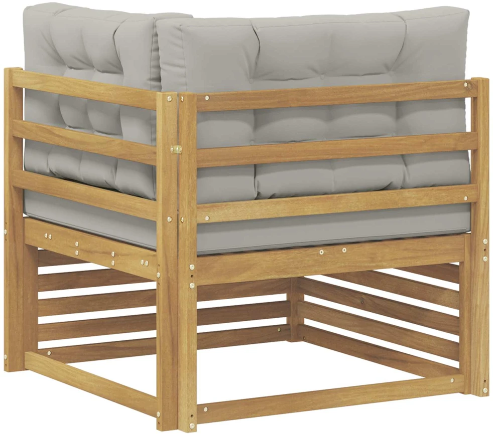 Lauko kampinė sofa Kietos akacijos mediena Balta