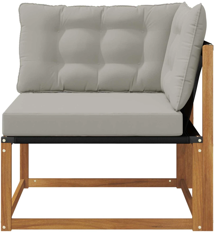 Lauko kampinė sofa Kietos akacijos mediena Natūrali