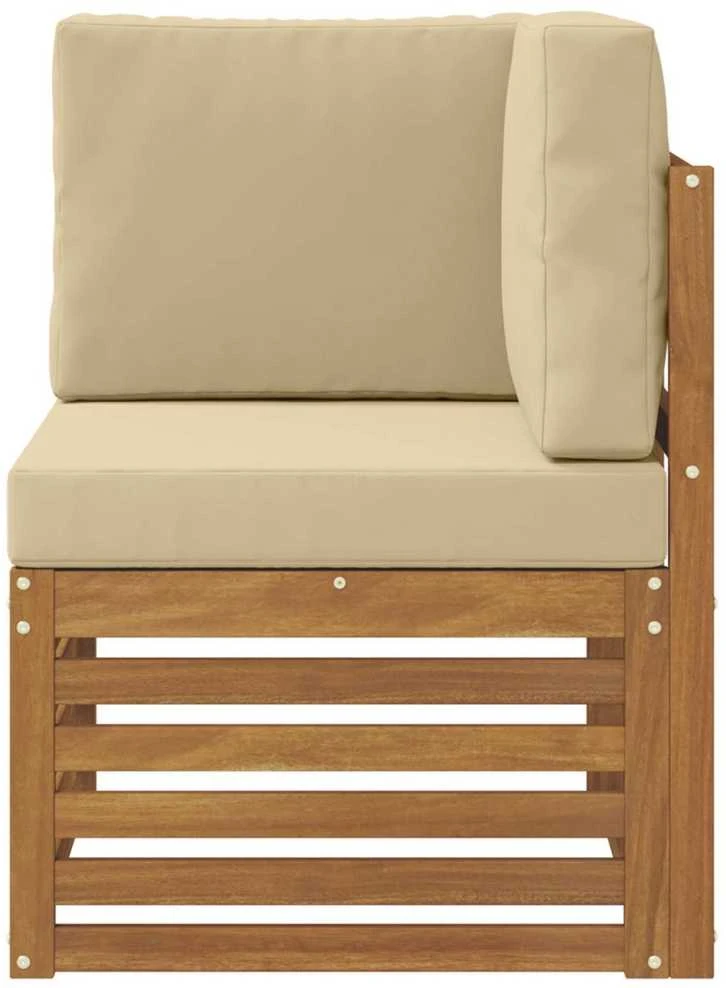 Lauko kampinė sofa Kietos akacijos mediena Natūrali