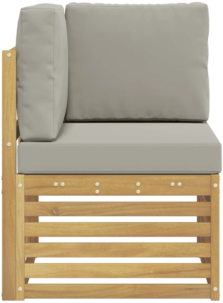 Lauko kampinė sofa Kietos akacijos mediena Balta