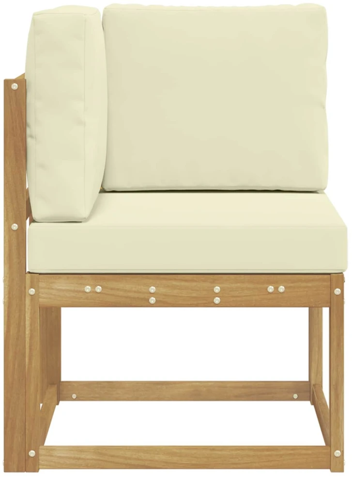 Lauko kampinė sofa Kietos akacijos mediena Balta