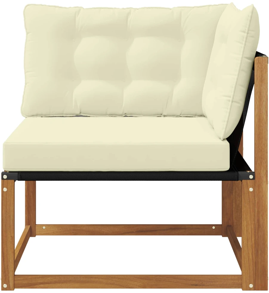 Lauko kampinė sofa Kietos akacijos mediena Natūrali