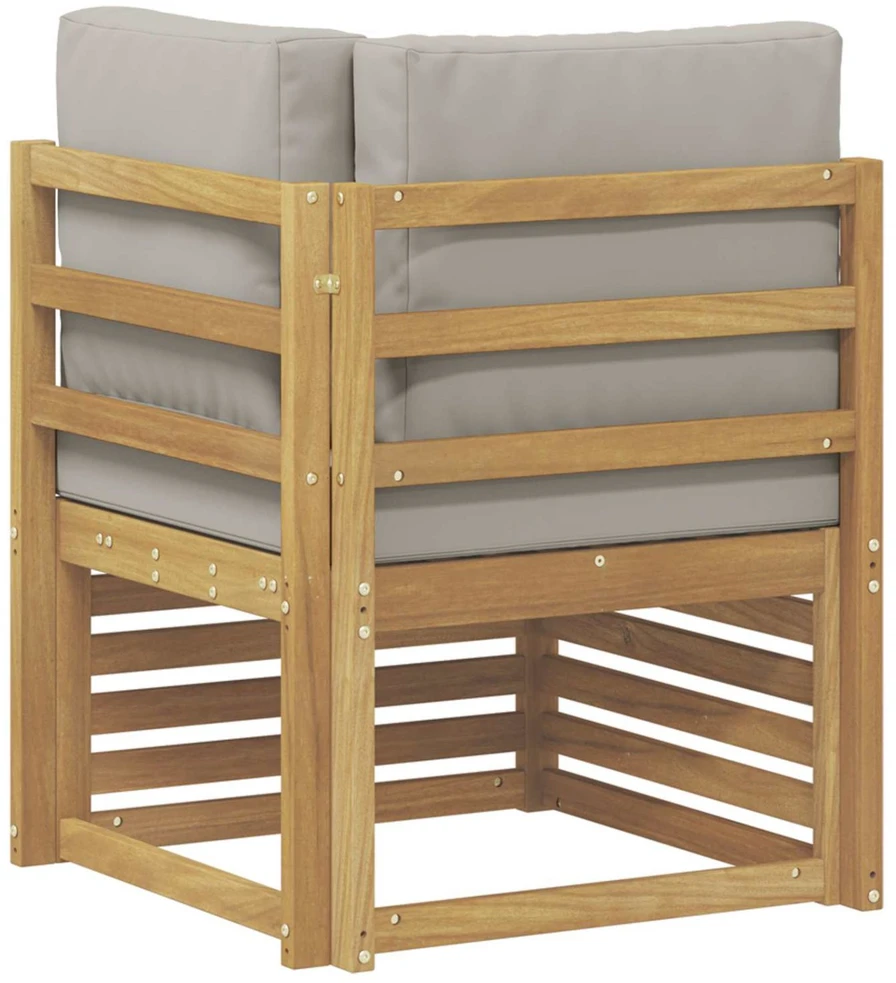 Lauko kampinė sofa Kietos akacijos mediena Balta