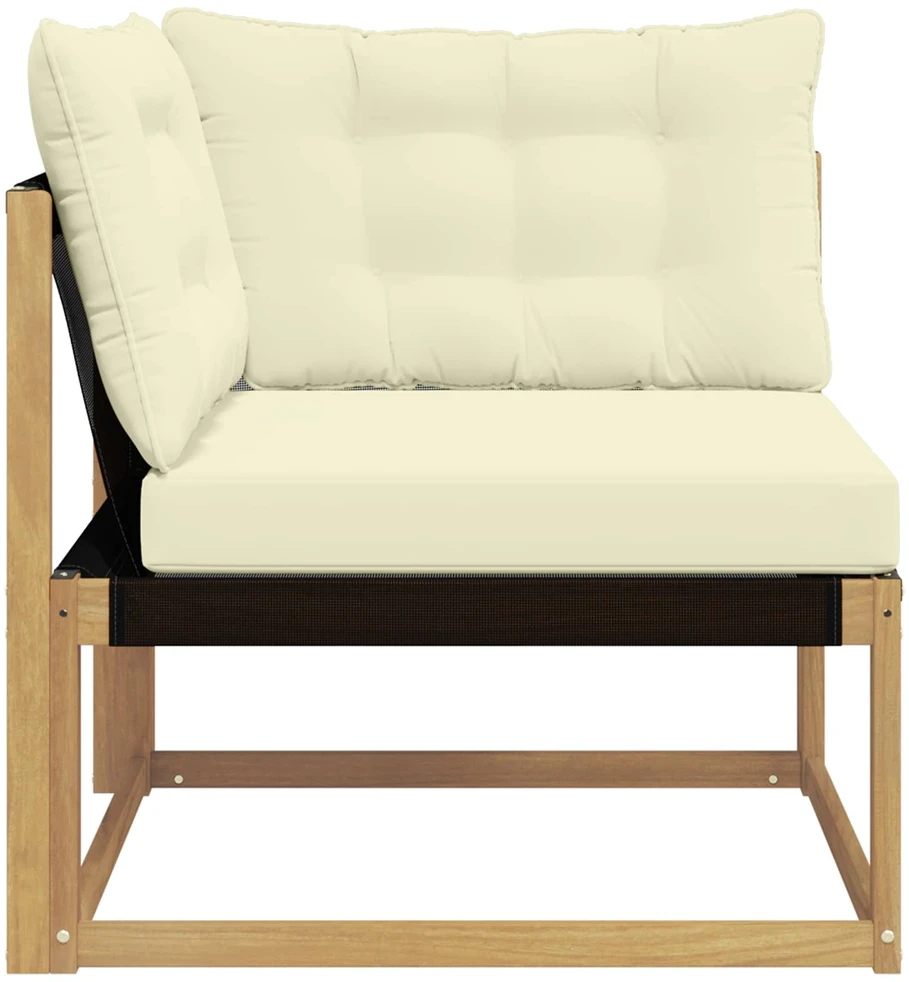 Lauko kampinė sofa Kietos akacijos mediena Balta
