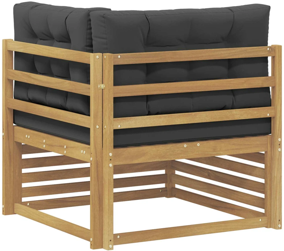 Lauko kampinė sofa Kietos akacijos mediena Balta