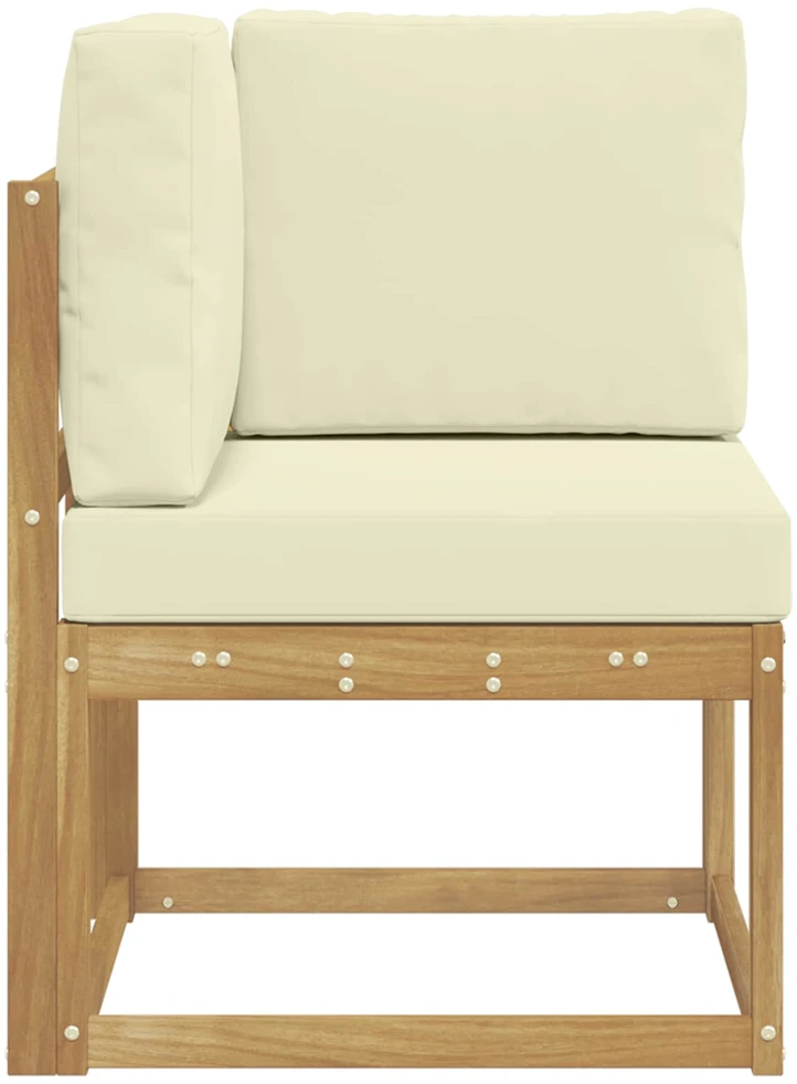 Lauko kampinė sofa Kietos akacijos mediena Balta