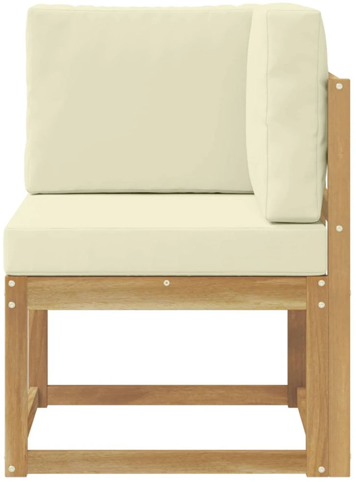 Lauko kampinė sofa Kietos akacijos mediena Balta