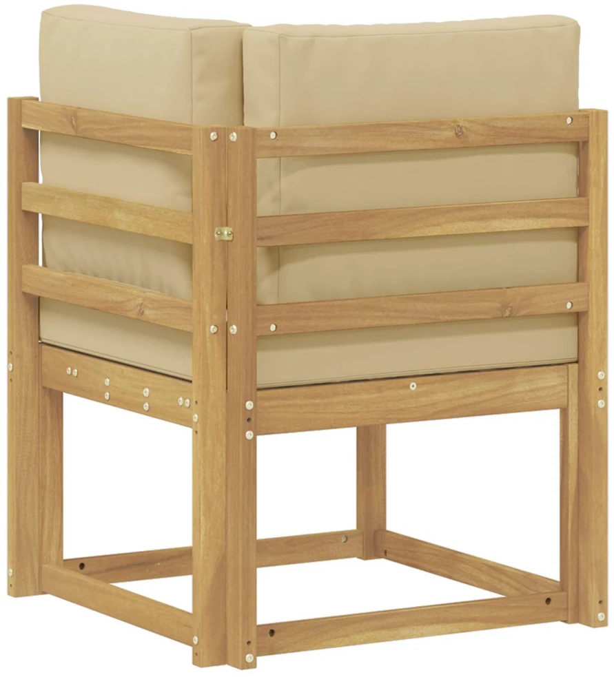 Lauko kampinė sofa Kietos akacijos mediena Balta
