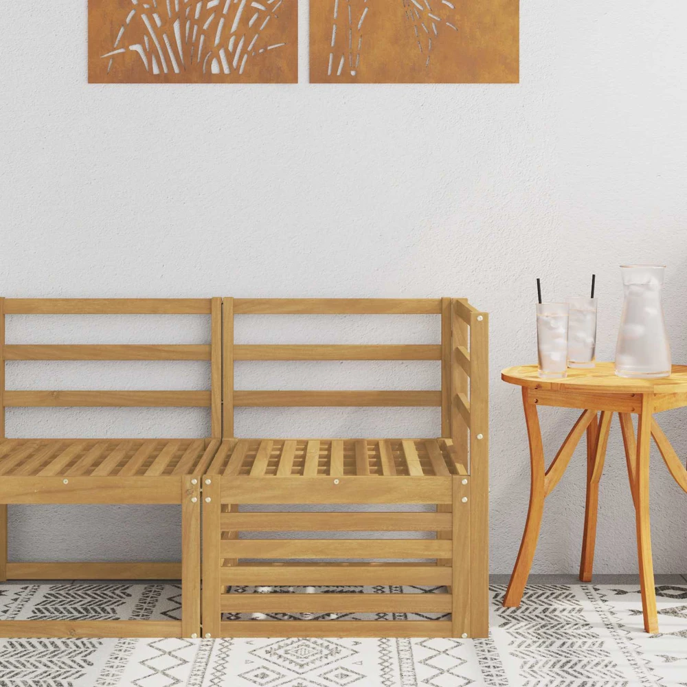 Lauko kampinė sofa Kietos akacijos mediena Balta