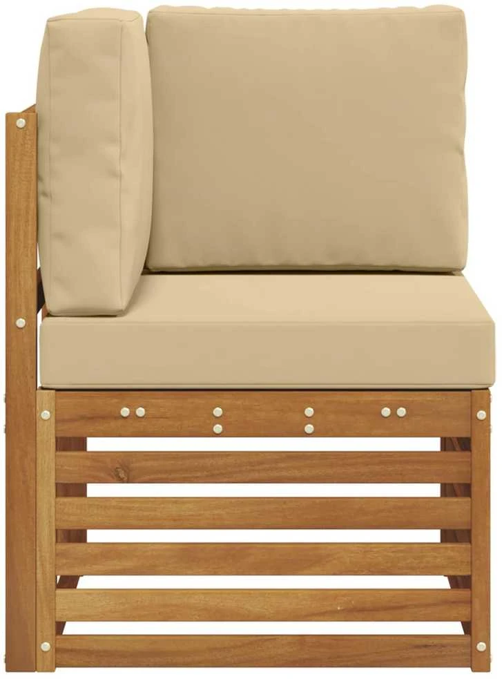 Lauko kampinė sofa Kietos akacijos mediena Natūrali