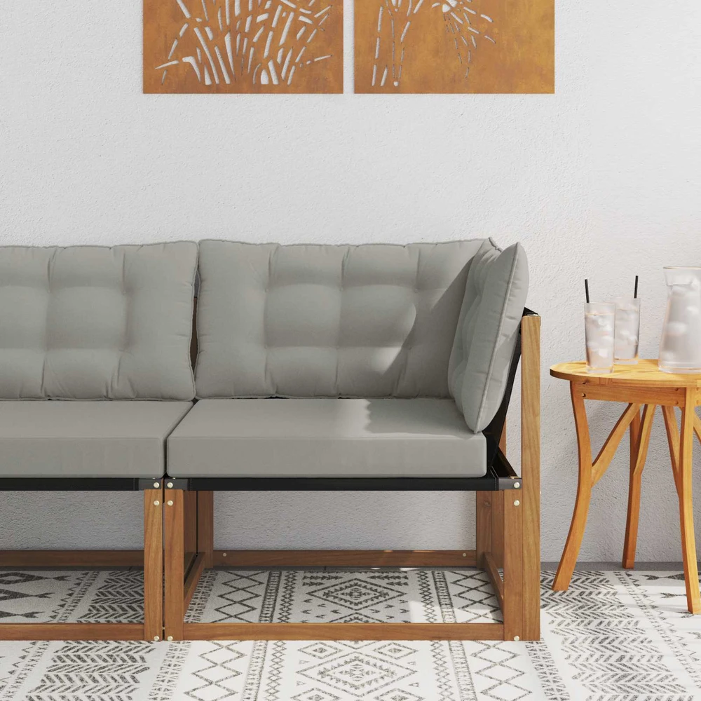 Lauko kampinė sofa Kietos akacijos mediena Natūrali