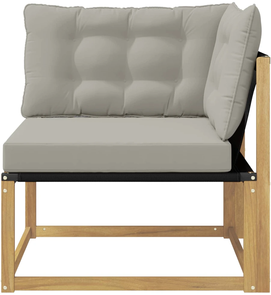 Lauko kampinė sofa Kietos akacijos mediena Balta