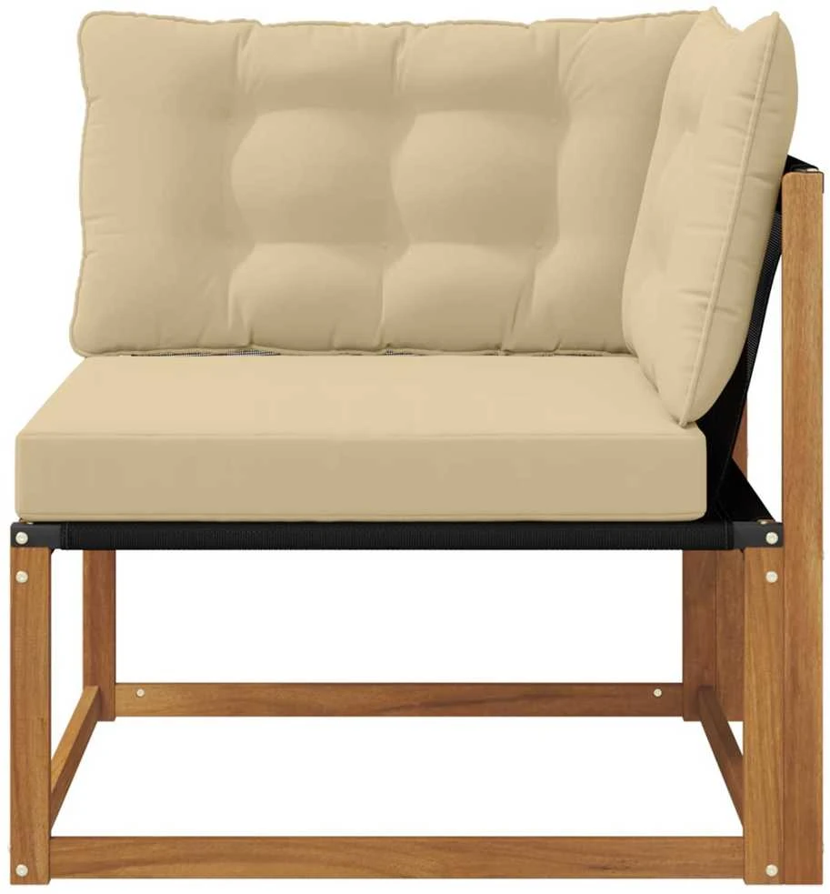 Lauko kampinė sofa Kietos akacijos mediena Natūrali