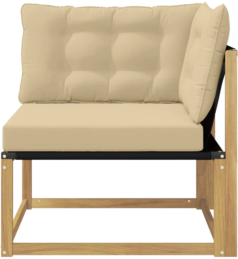 Lauko kampinė sofa Kietos akacijos mediena Balta