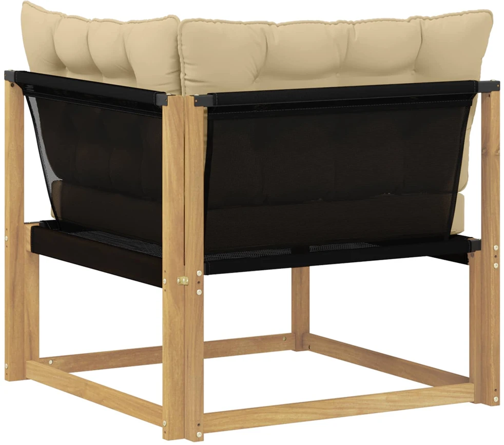 Lauko kampinė sofa Kietos akacijos mediena Balta