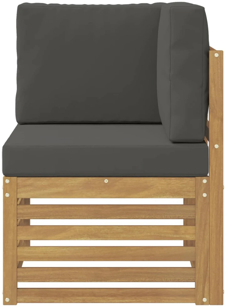 Lauko kampinė sofa Kietos akacijos mediena Balta