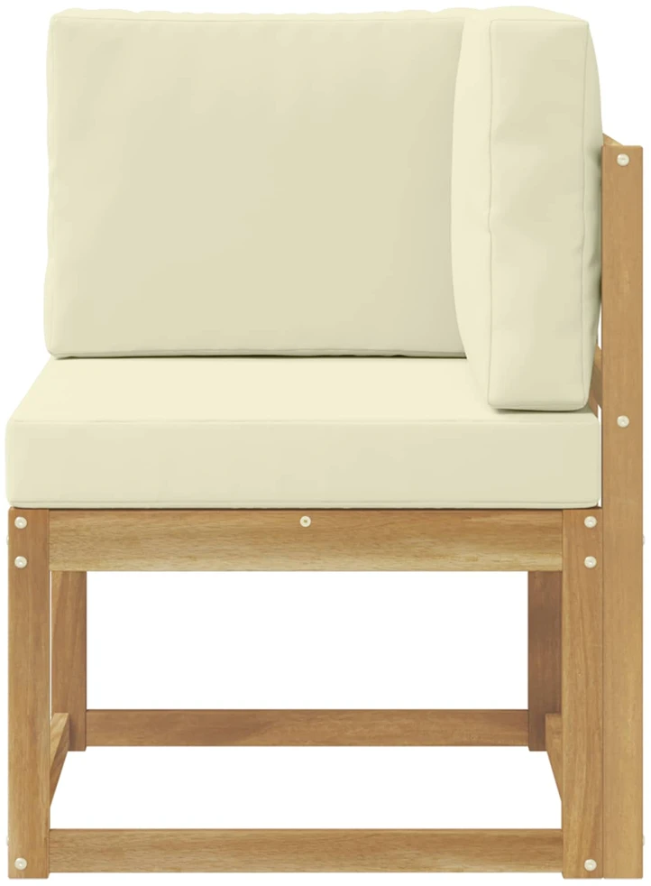 Lauko kampinė sofa Kietos akacijos mediena Balta