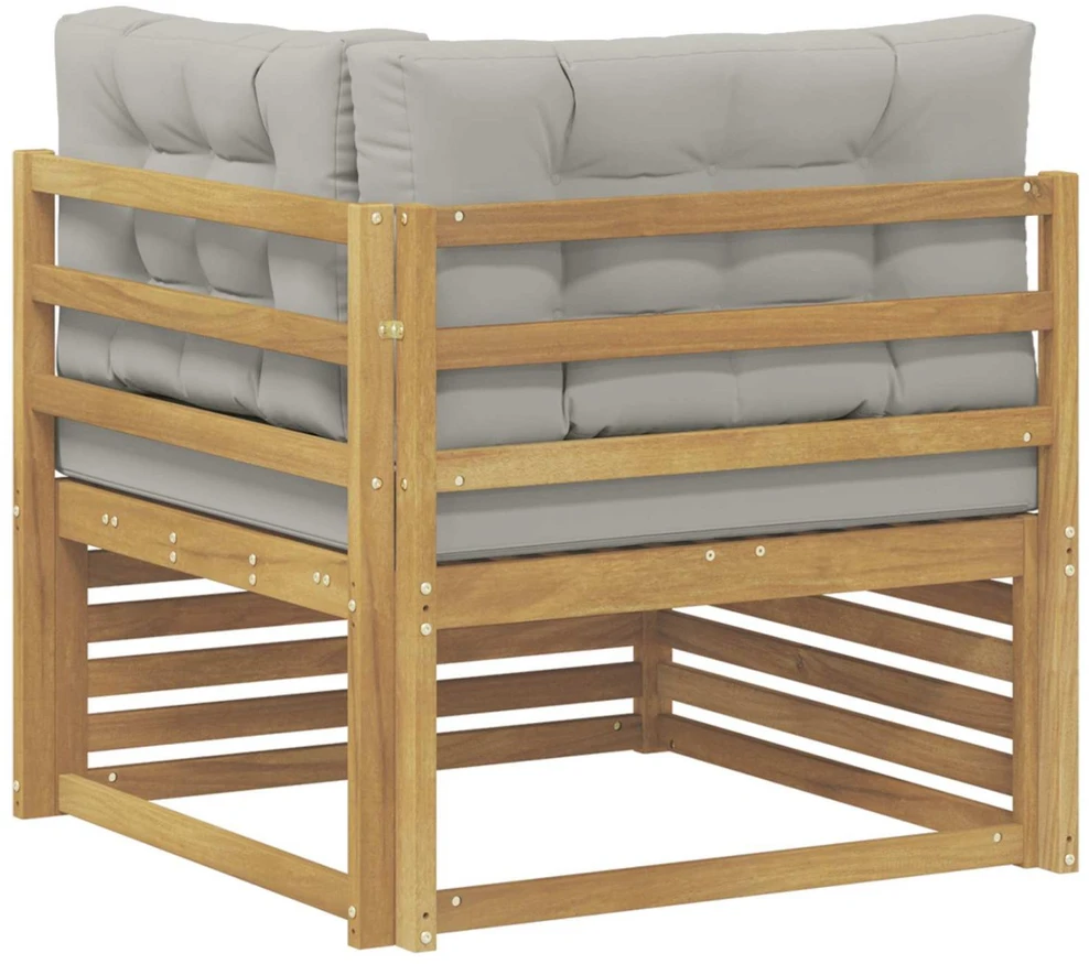Lauko kampinė sofa Kietos akacijos mediena Balta