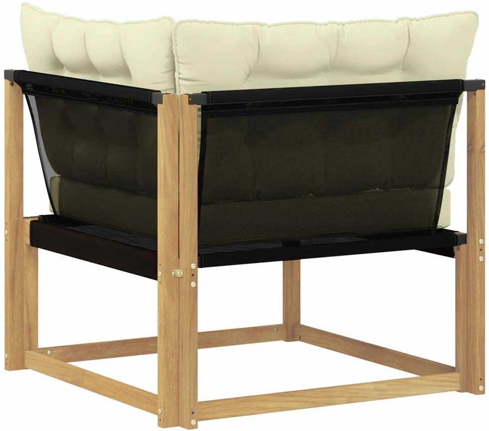 Lauko kampinė sofa Kietos akacijos mediena Balta