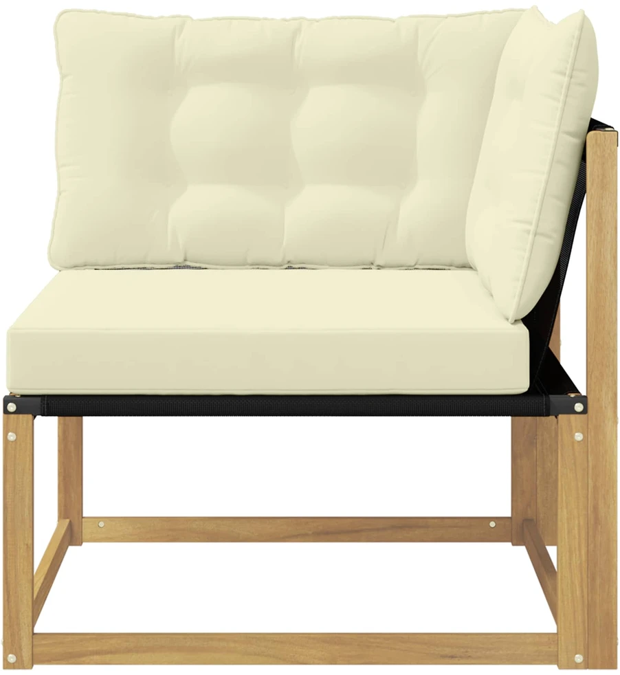 Lauko kampinė sofa Kietos akacijos mediena Balta