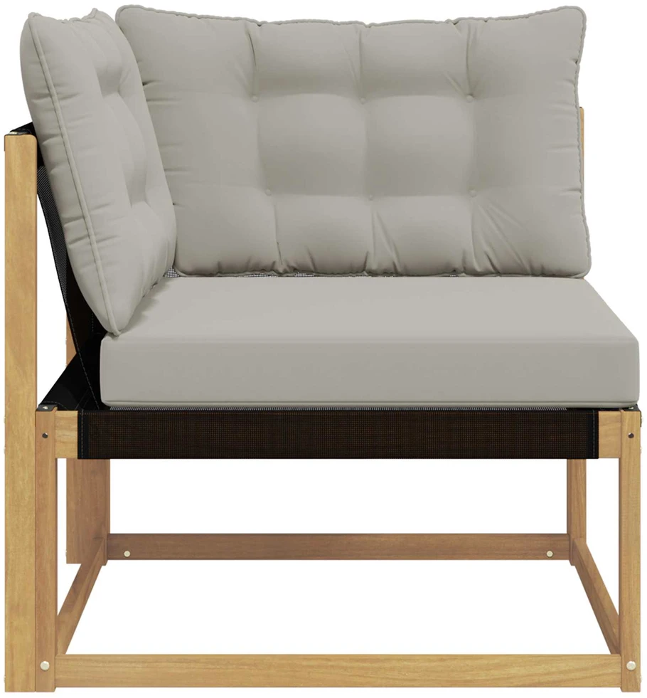 Lauko kampinė sofa Kietos akacijos mediena Balta