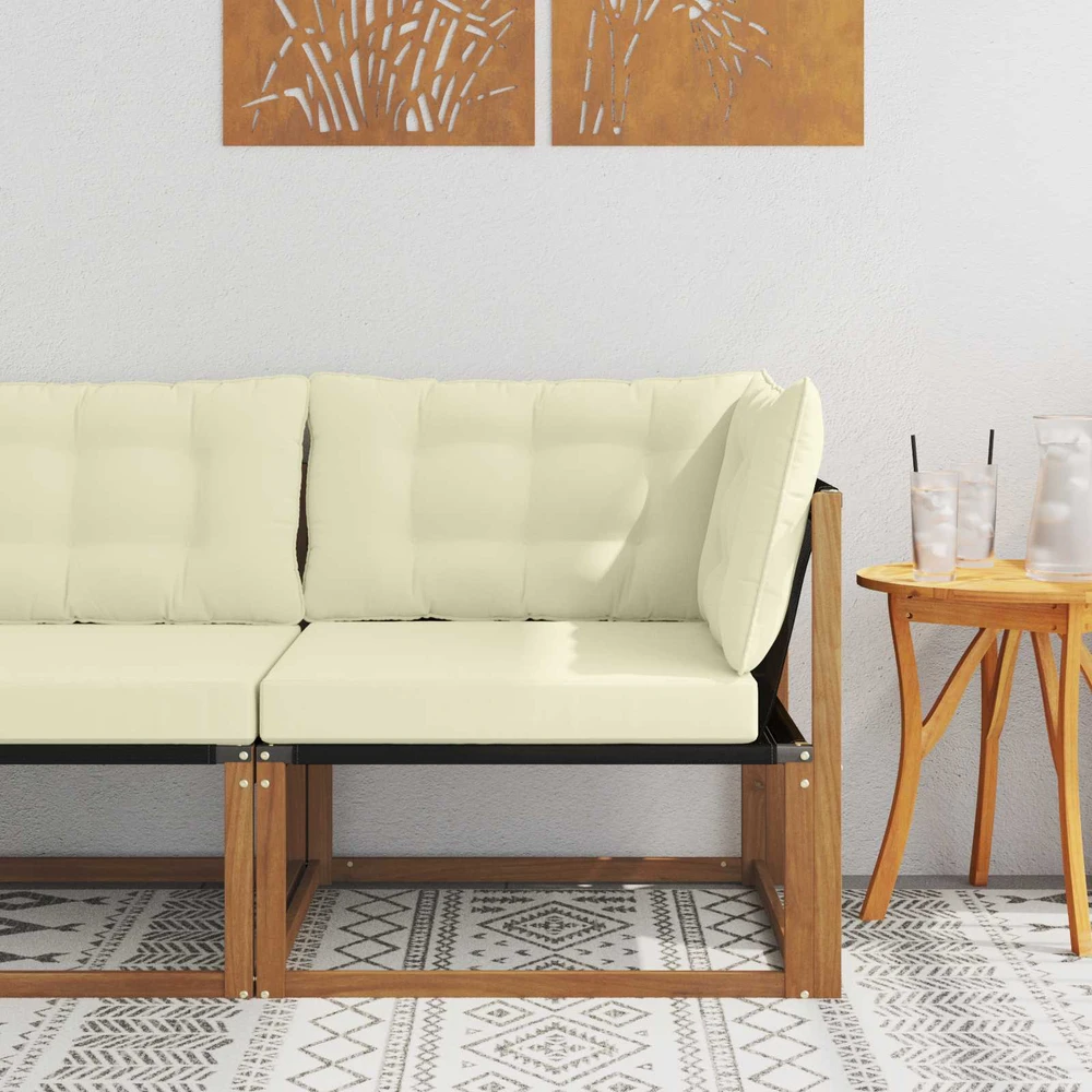 Lauko kampinė sofa Kietos akacijos mediena Natūrali