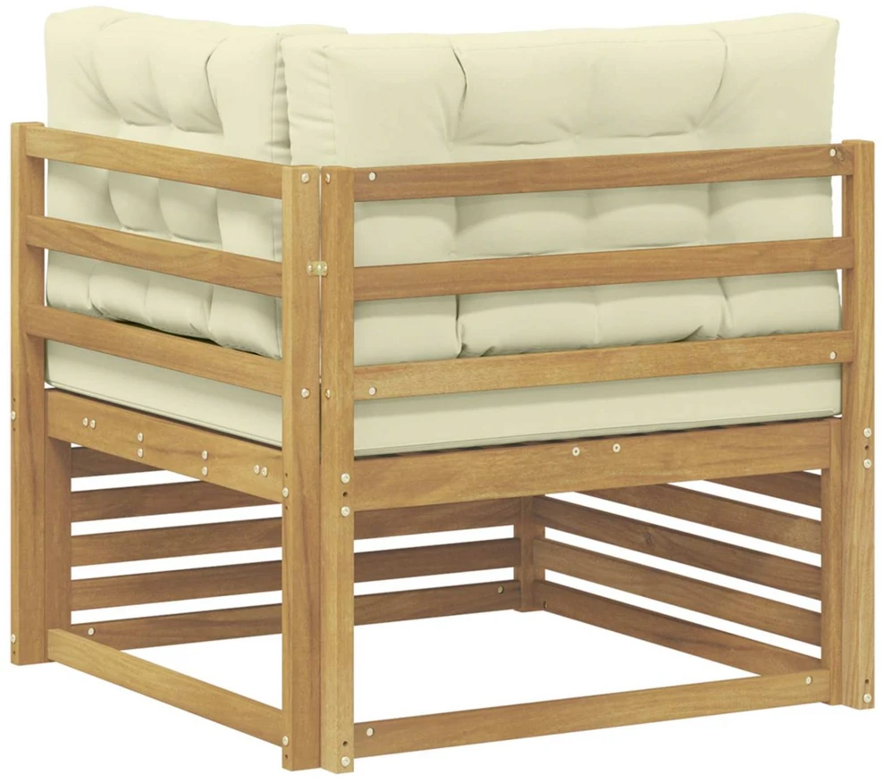 Lauko kampinė sofa Kietos akacijos mediena Balta