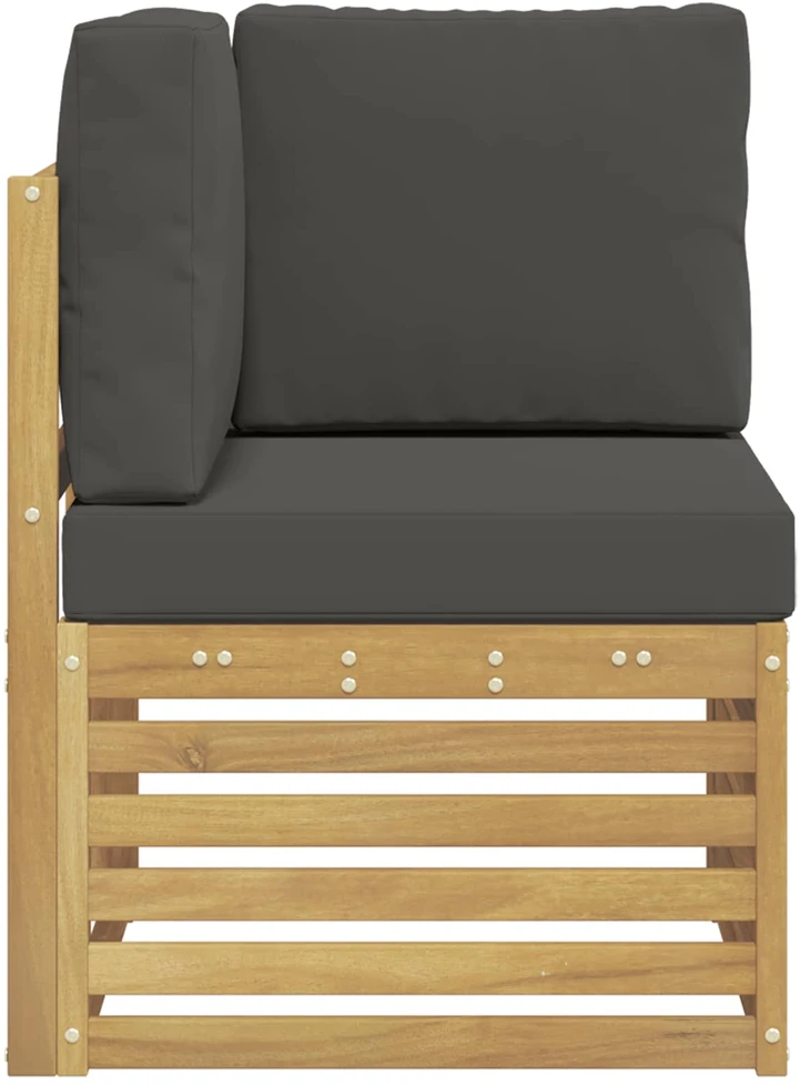 Lauko kampinė sofa Kietos akacijos mediena Balta