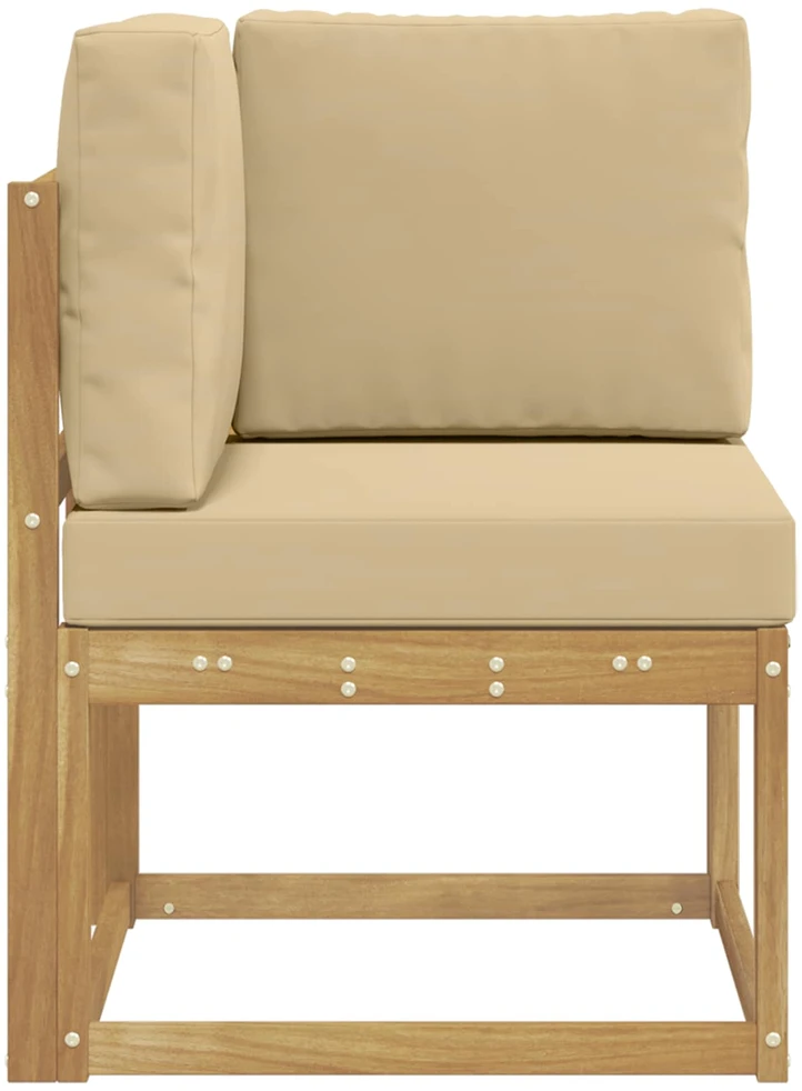 Lauko kampinė sofa Kietos akacijos mediena Balta