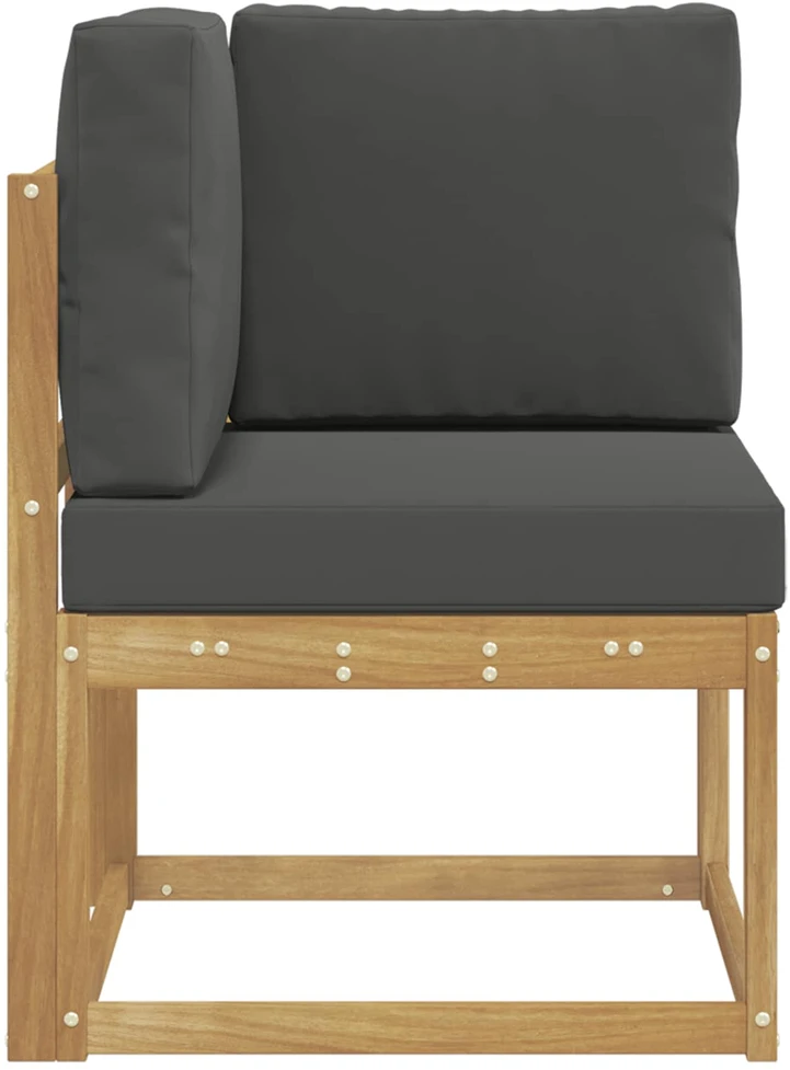 Lauko kampinė sofa Kietos akacijos mediena Balta