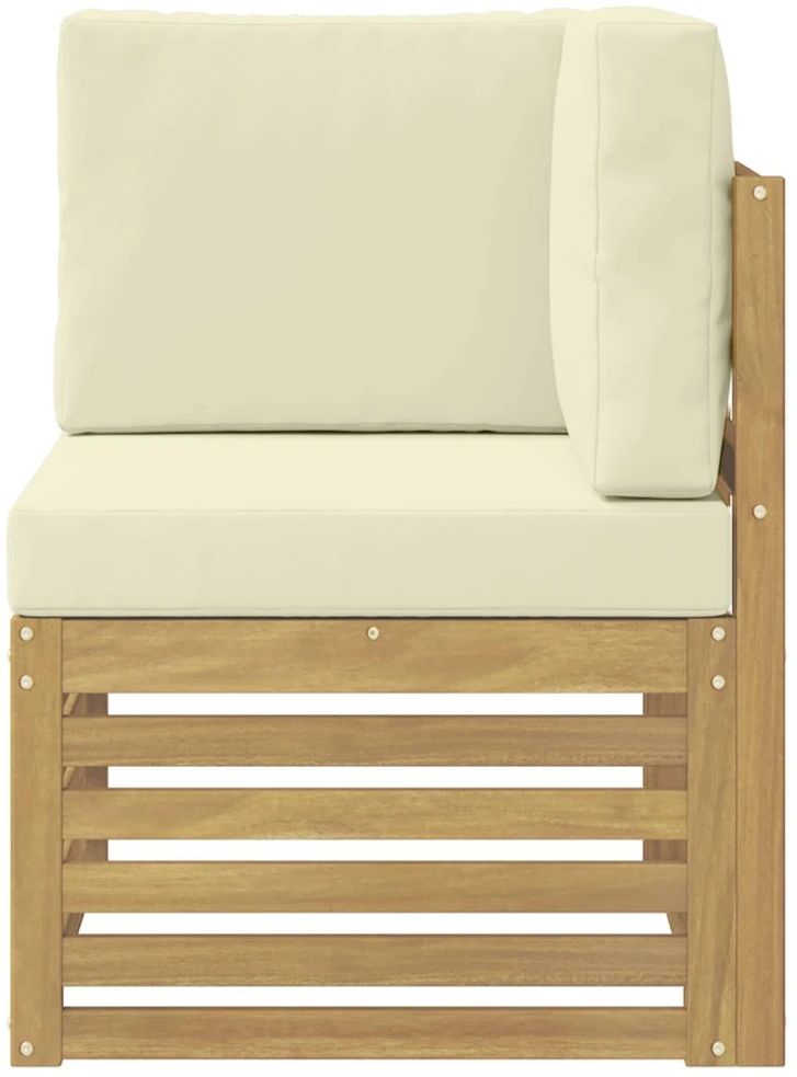 Lauko kampinė sofa Kietos akacijos mediena Balta