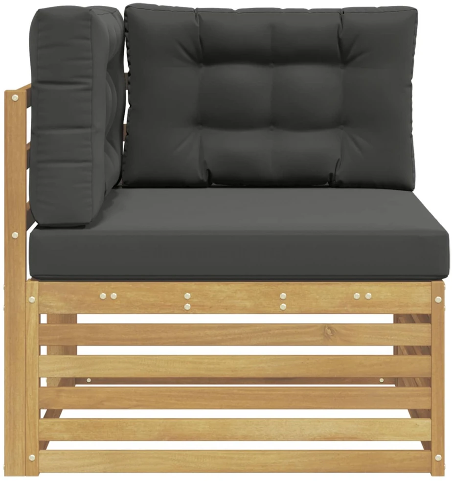 Lauko kampinė sofa Kietos akacijos mediena Balta