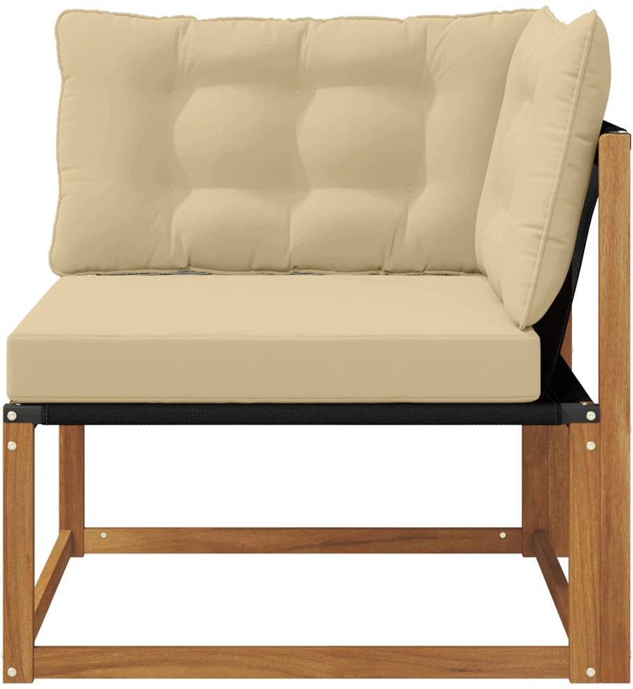 Lauko kampinė sofa Kietos akacijos mediena Natūrali