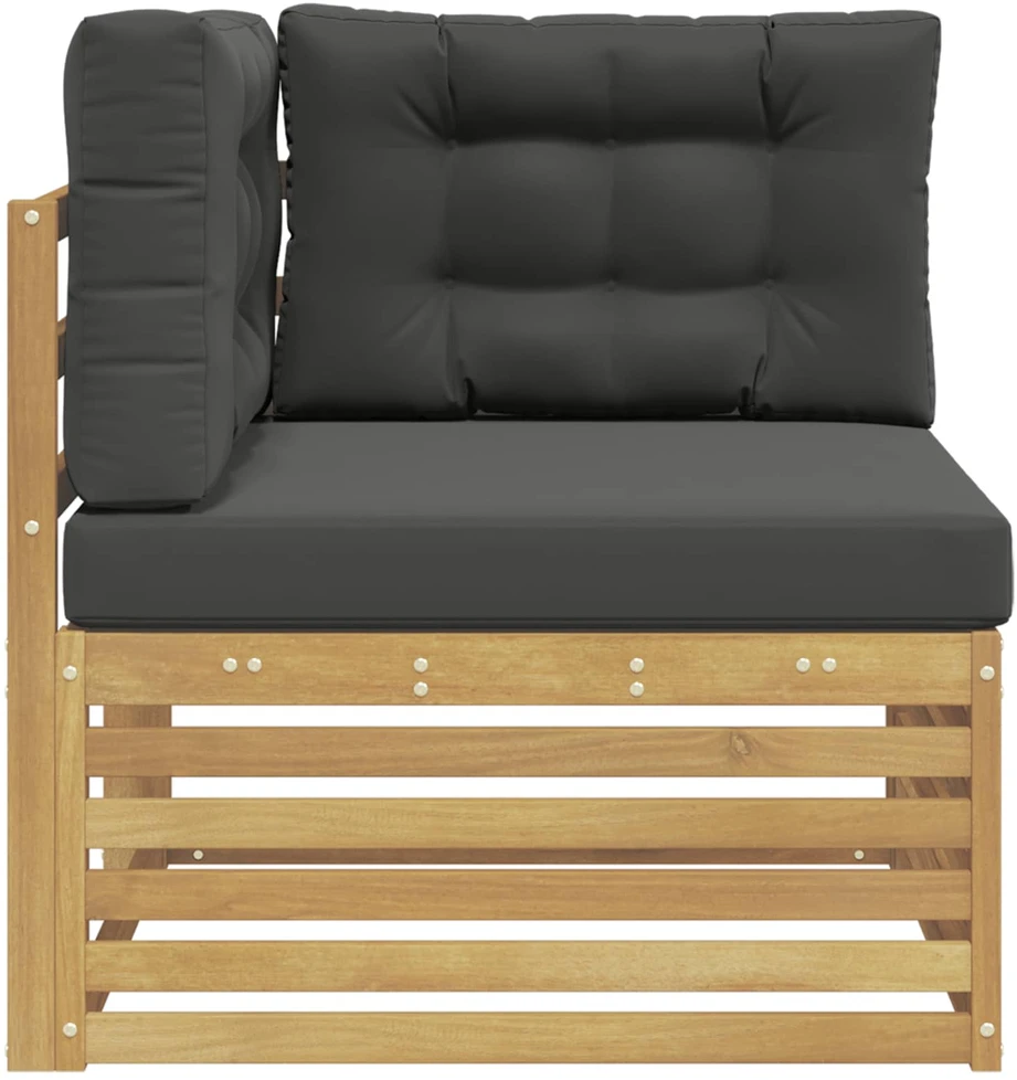 Lauko kampinė sofa Kietos akacijos mediena Balta