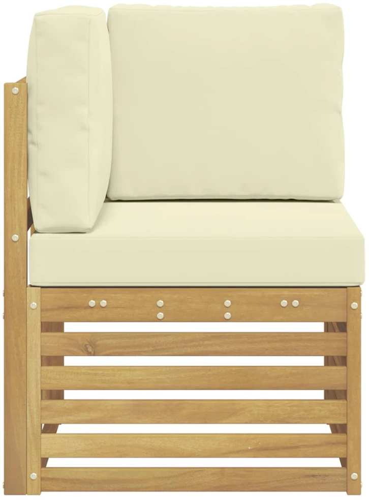 Lauko kampinė sofa Kietos akacijos mediena Balta
