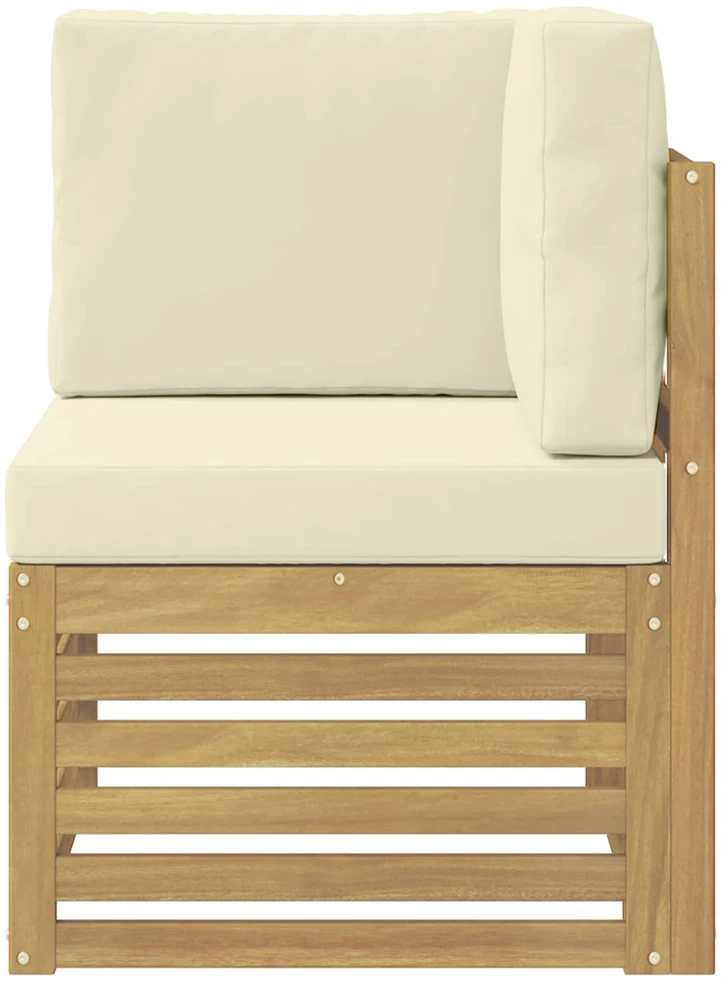 Lauko kampinė sofa Kietos akacijos mediena Balta