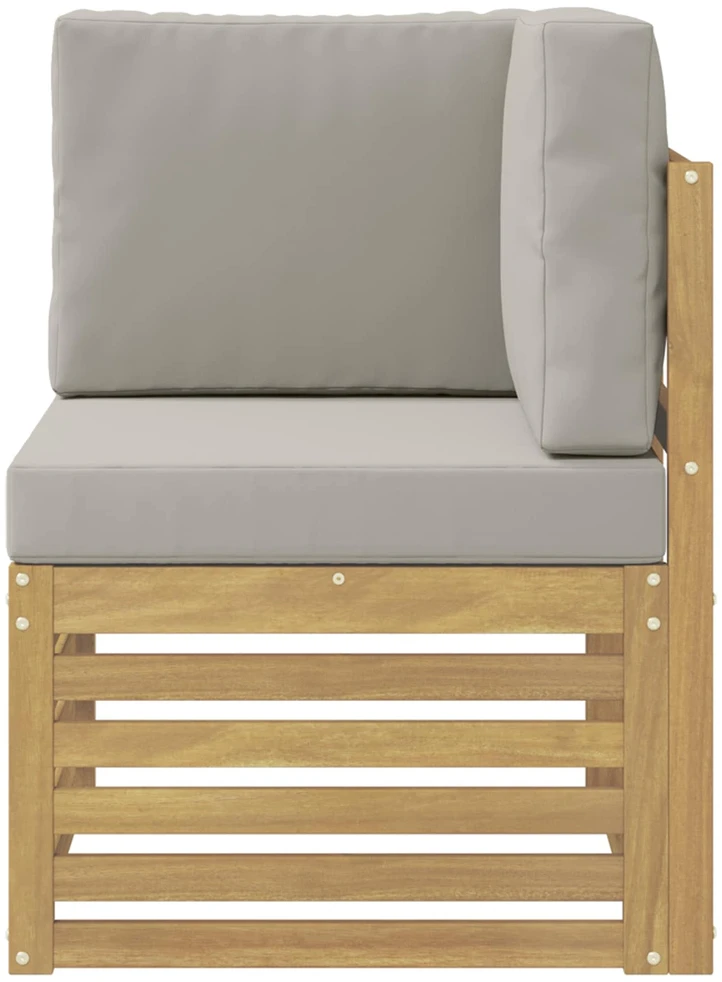 Lauko kampinė sofa Kietos akacijos mediena Balta