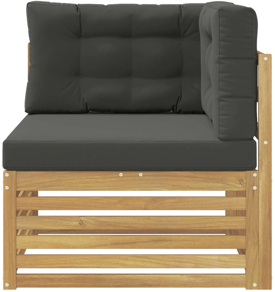 Lauko kampinė sofa Kietos akacijos mediena Balta