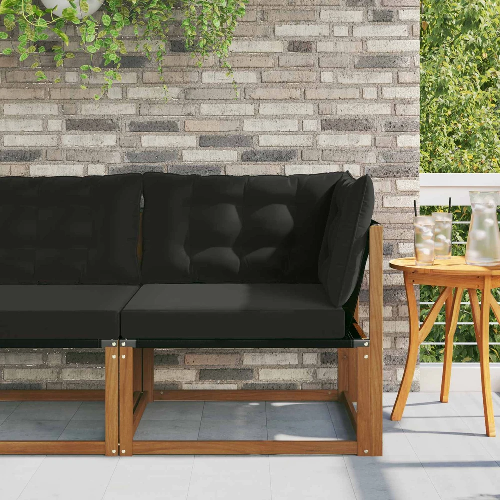 Lauko kampinė sofa Kietos akacijos mediena Natūrali