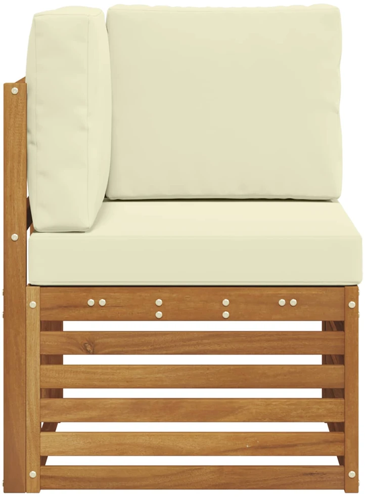 Lauko kampinė sofa Kietos akacijos mediena Natūrali