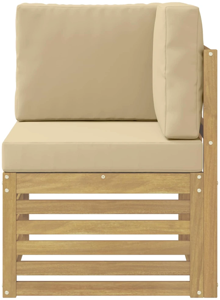 Lauko kampinė sofa Kietos akacijos mediena Balta