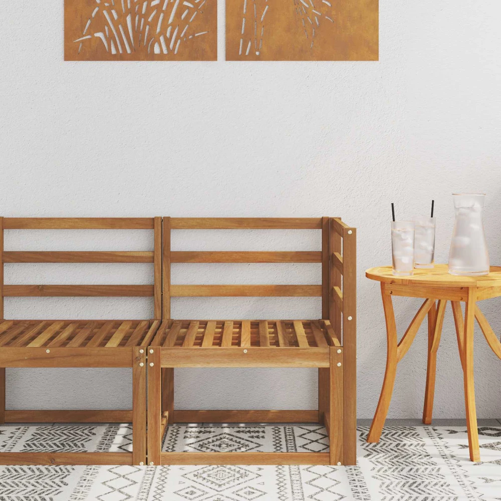Lauko kampinė sofa Kietos akacijos mediena Natūrali