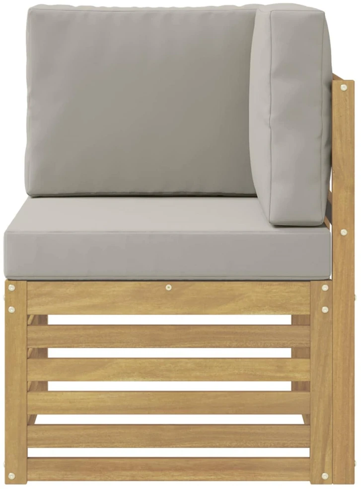 Lauko kampinė sofa Kietos akacijos mediena Balta