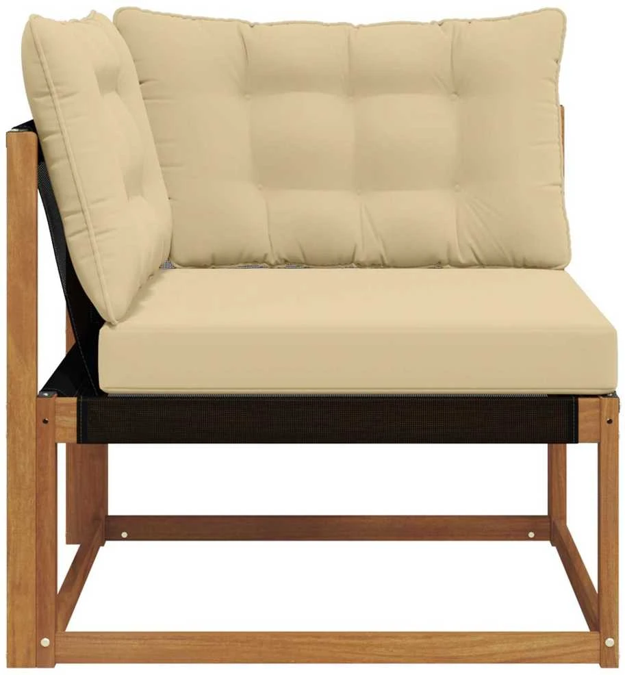 Lauko kampinė sofa Kietos akacijos mediena Natūrali