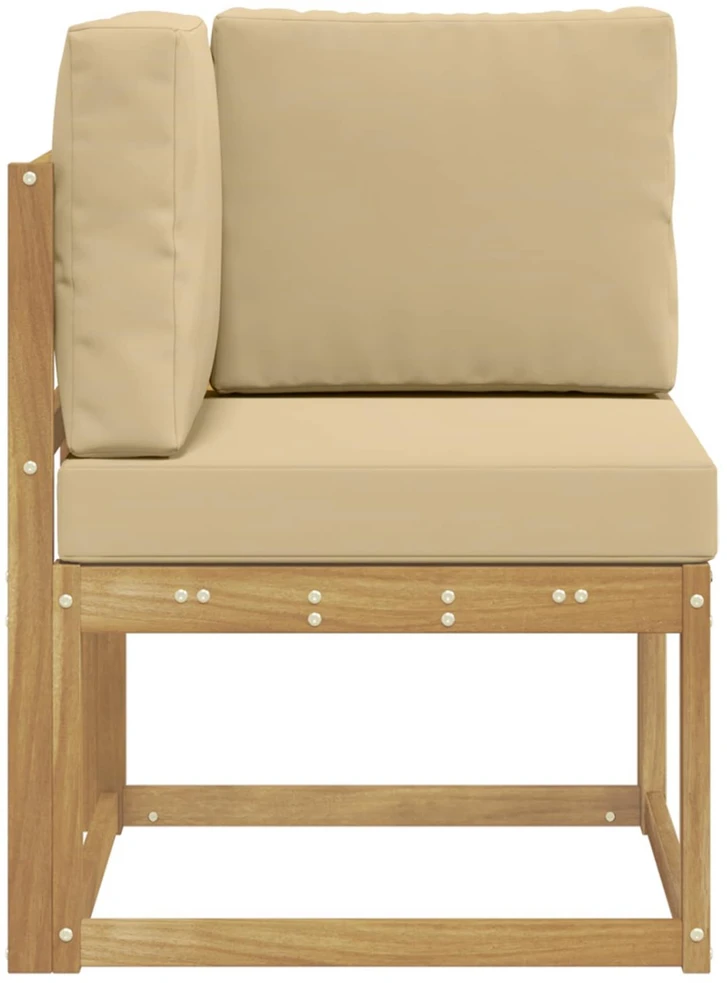 Lauko kampinė sofa Kietos akacijos mediena Balta