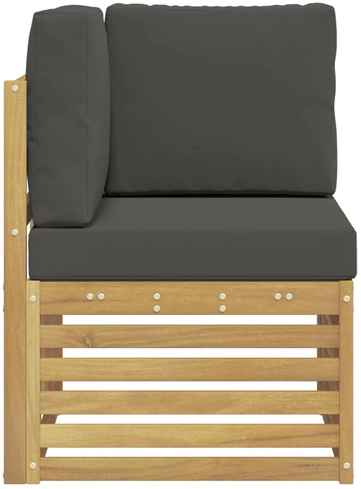 Lauko kampinė sofa Kietos akacijos mediena Balta