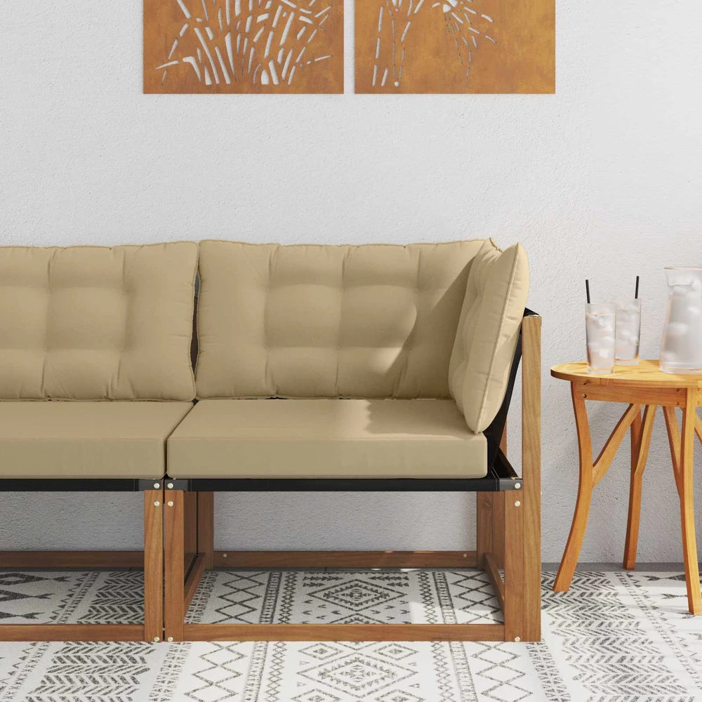 Lauko kampinė sofa Kietos akacijos mediena Natūrali