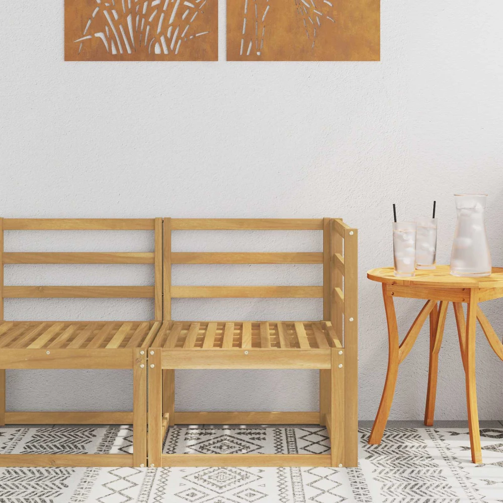 Lauko kampinė sofa Kietos akacijos mediena Balta