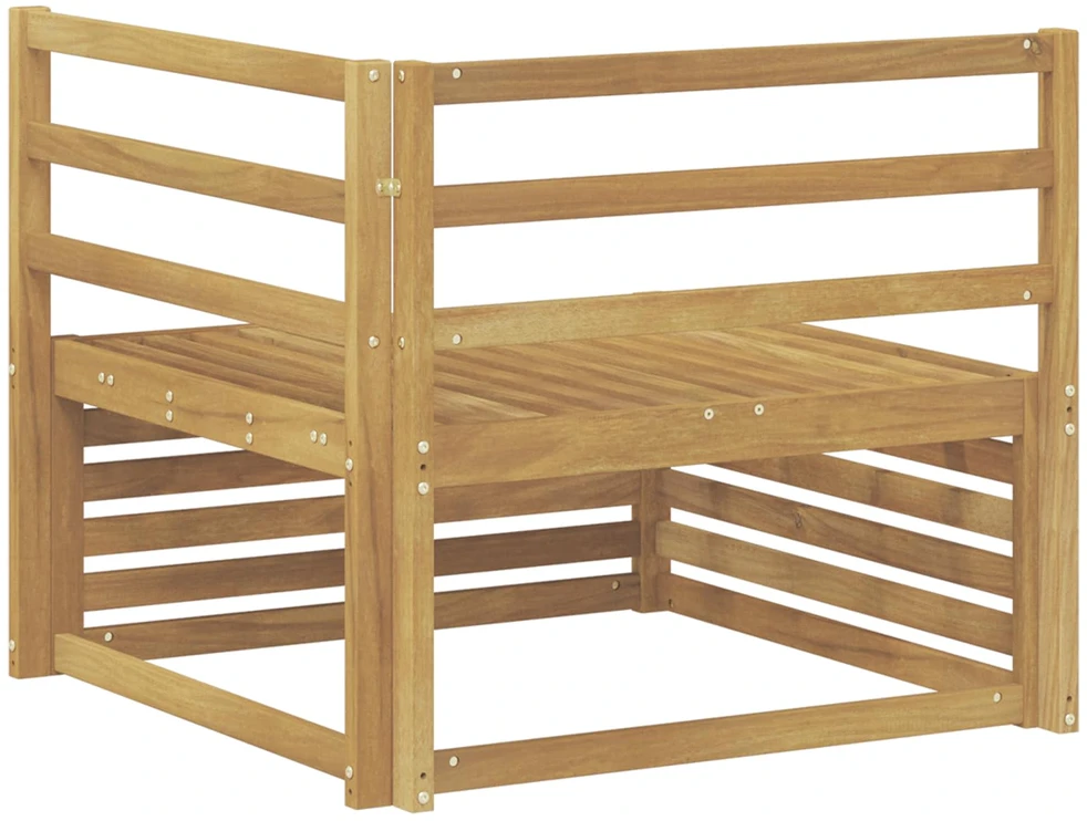 Lauko kampinė sofa Kietos akacijos mediena Balta